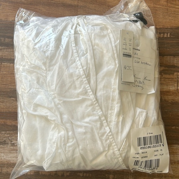 J. Crew Ruffle sleeve cotton voile dress AX318 XS WHITE - Picture 6 of 6